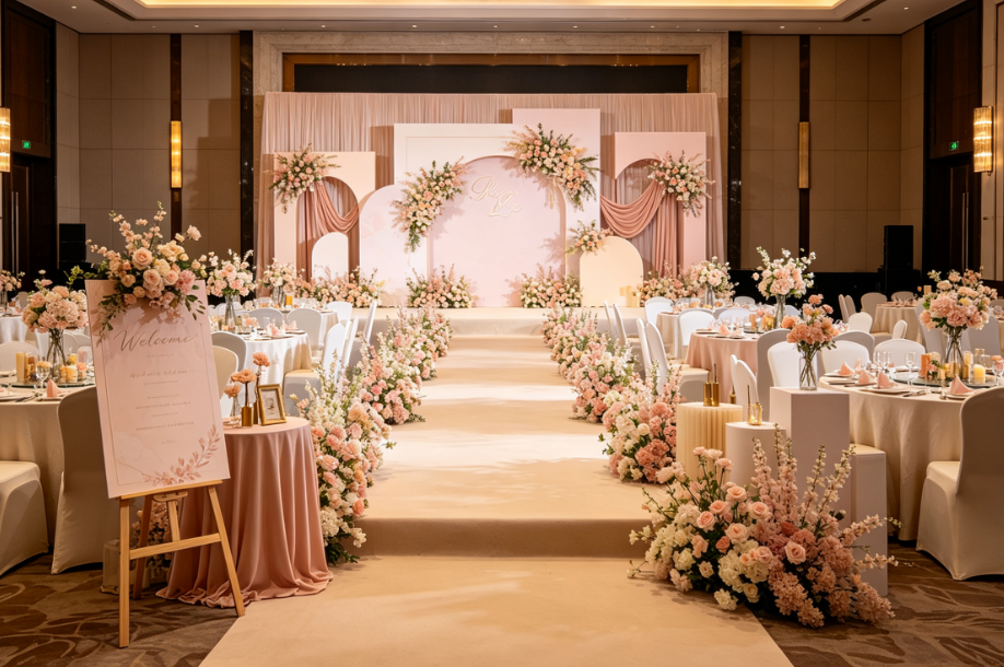 On-Site Wedding Theme Color Scheme Setup