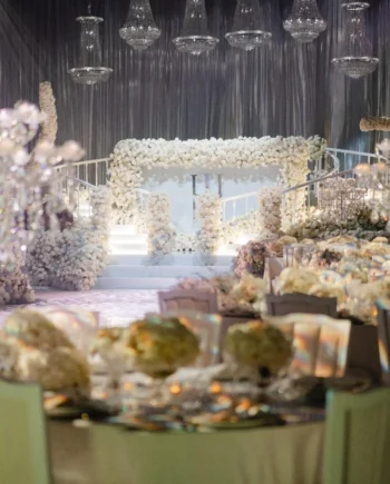 On-Site Setup For Wedding Backdrops And Aisle Arrangements