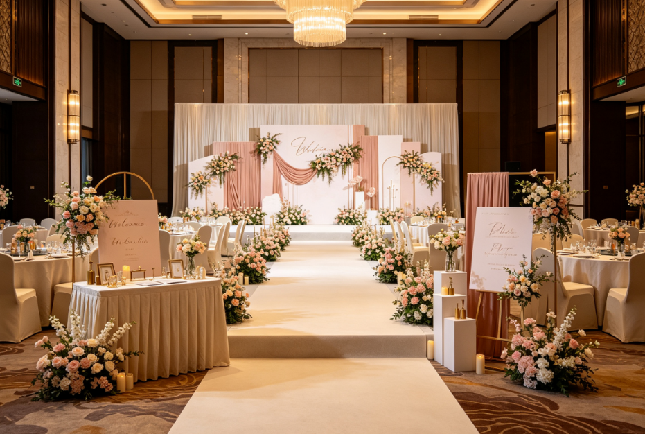On-Site Setup For Hotel Wedding Banquet Halls