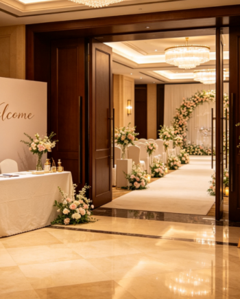 On-Site Setup For Small Wedding Welcome Areas