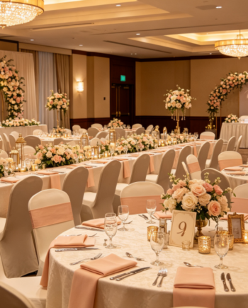 On-Site Setup For Wedding Welcome Backdrops