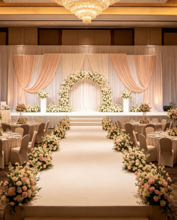 On-Site Setup For Head Tables And Guest Tables