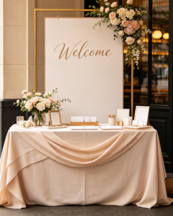On-Site Setup For Wedding Guest Sign-In Areas