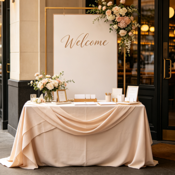 On-Site Setup For Wedding Guest Sign-In Areas